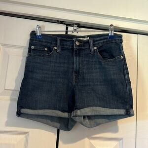 Levi’s Mid Length Denim Shorts Dark Blue 26